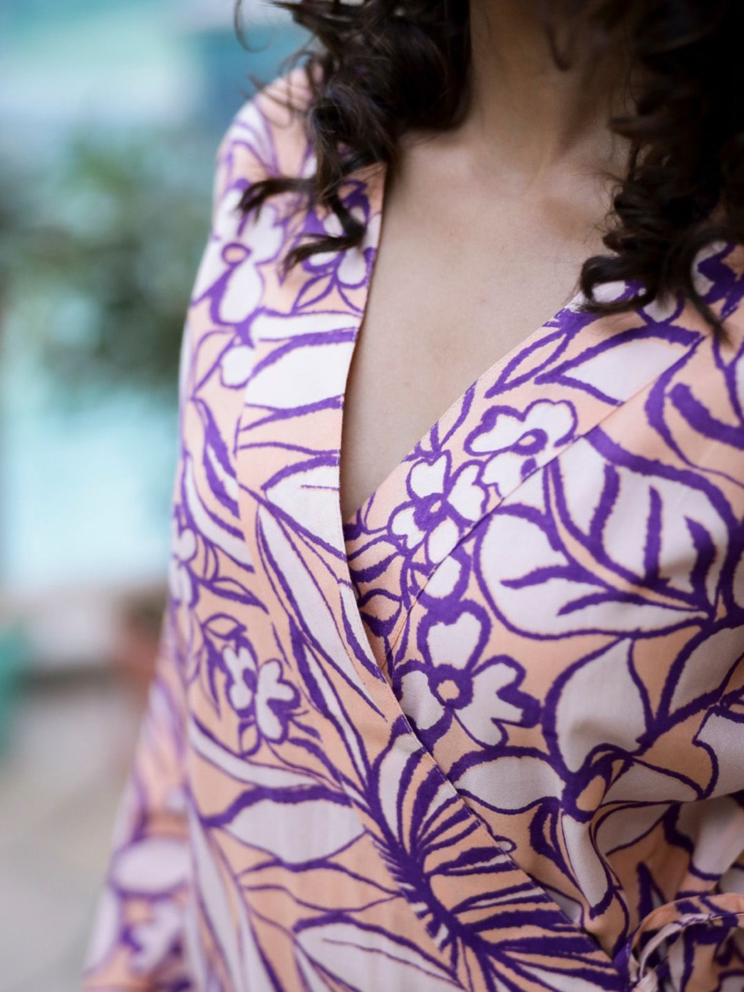 printed pure cotton v neck top with flared trouser printed pure cotton v neck top with flared trouser