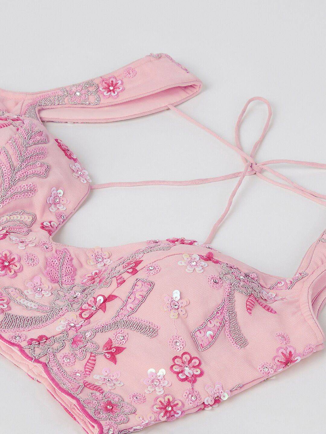 embroidered sequinned semi stitched lehenga & unstitched blouse with dupatta embroidered sequinned semi stitched lehenga & unstitched blouse with dupatta