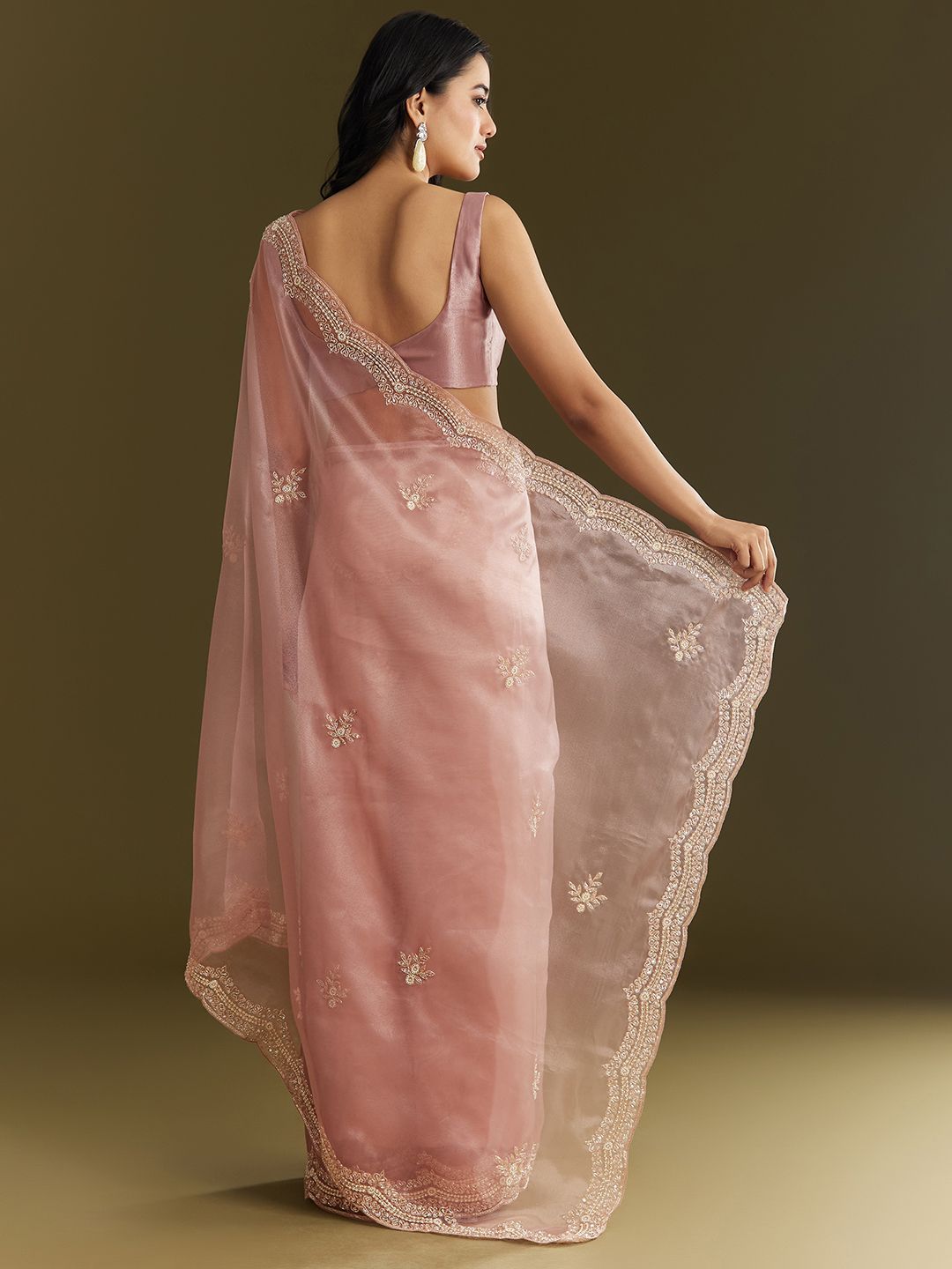 kalki fashion tissue embroidered saree with cutdana sequins and moti kalki fashion tissue embroidered saree with cutdana sequins and moti